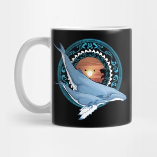 Humpback Whales on Tropical Sunset Mug